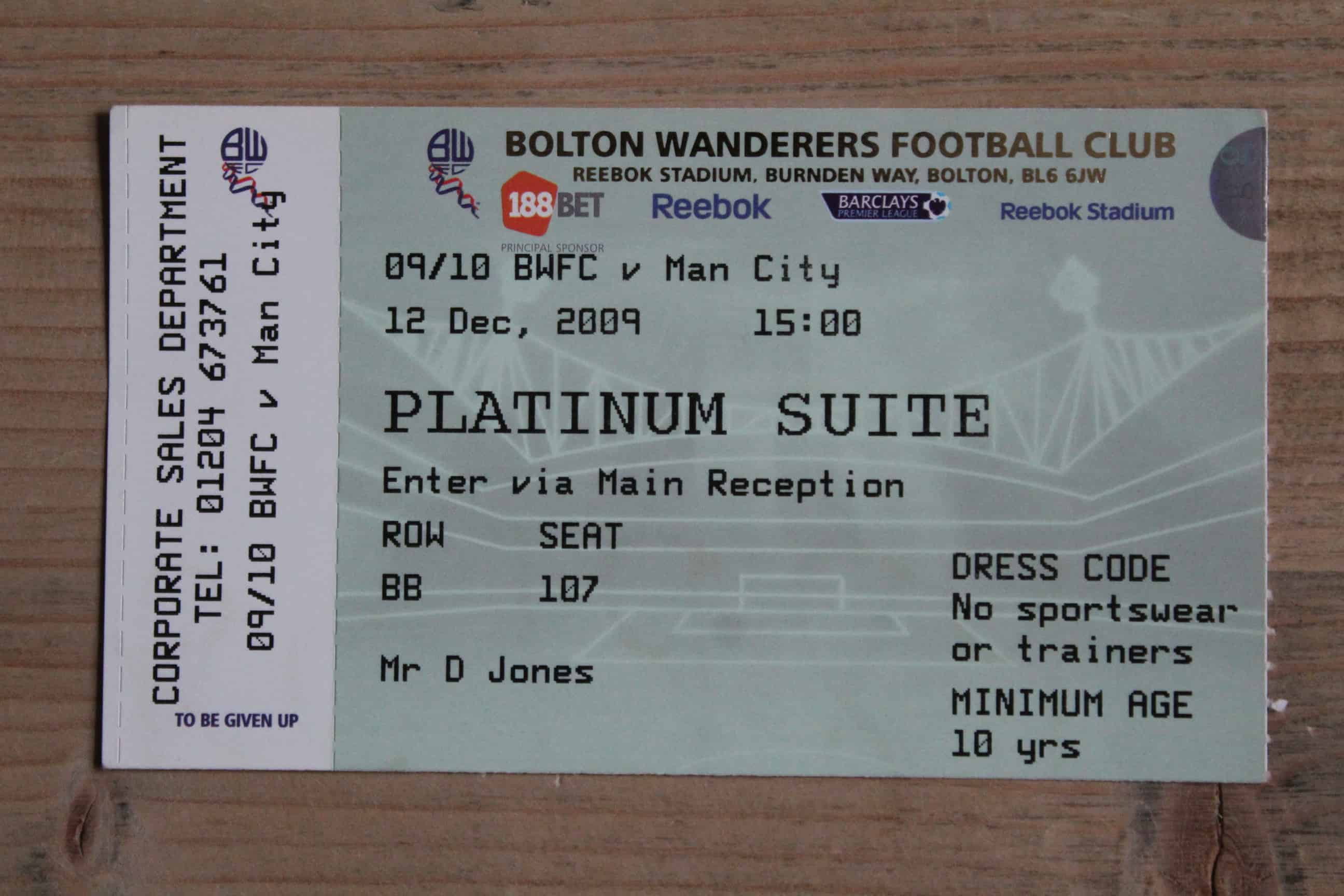 Bolton Wanderers FC v Manchester City FC